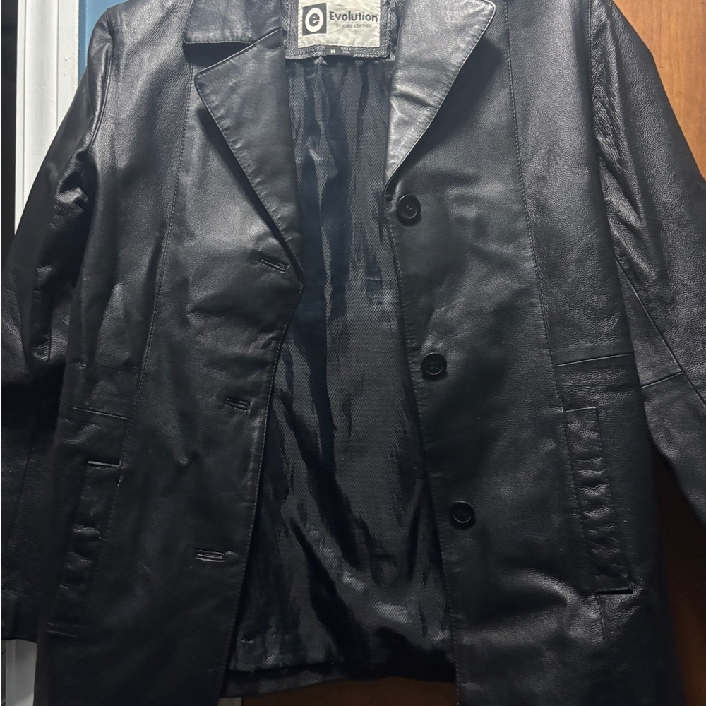 Revolution Black Textured Leather Jacket